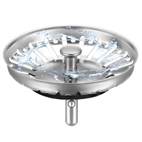 HUAERSICO Colador Fregadero 84 mm,Cfregadero Universal,Colador Tapón Desagüe Fregadero,Colador Tapón Desagüe Fregadero Cocina,Juntas Adicionales,para Blanco Franke Pieza De Recambio