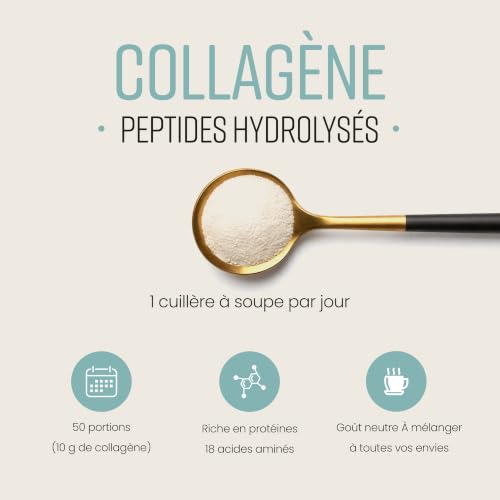 Peptide De Collagene Poudre 500g Collagène Hydrolysé Bovin | Facile à Dissoudre | Collagen Peptides Type 1 et 3 | Collagene Peptide Haute Biodisponibilité | VitaBright Colagene – vue 2