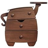 Joyero organizador de madera maciza para collares, aretes, pulseras, regalo para cumpleaños, bodas, vacaciones