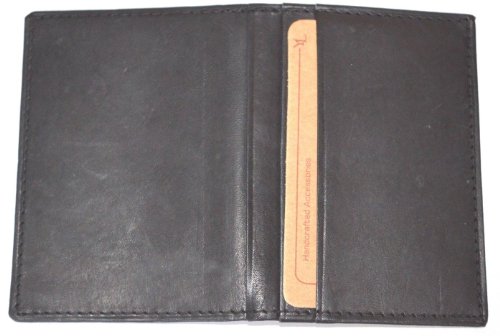 Unisex Adult Men Black Leather Bi-Fold Wallet3