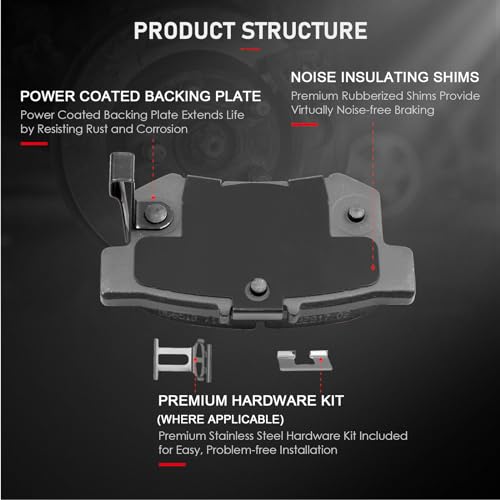 Image of cciyu D537 Rear Ceramic Brake Pads Kits 2013-2018 For Acura ILX,2002-2006 For Acura RSX,2002-2015 For Honda Civic,2010-2013 For Suzuki Kizashi,2007-2013 For Suzuki SX4,2012 For Suzuki SX4 Crossover