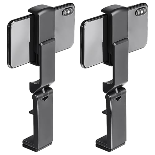 Lethra 2PCS Flight Phone Holder, Airplane Phone Holder with 360° Rotatable Foldable Stand for iPhone and Android, Travel Holder for Airplane Trays Desks and Nightstands in Black