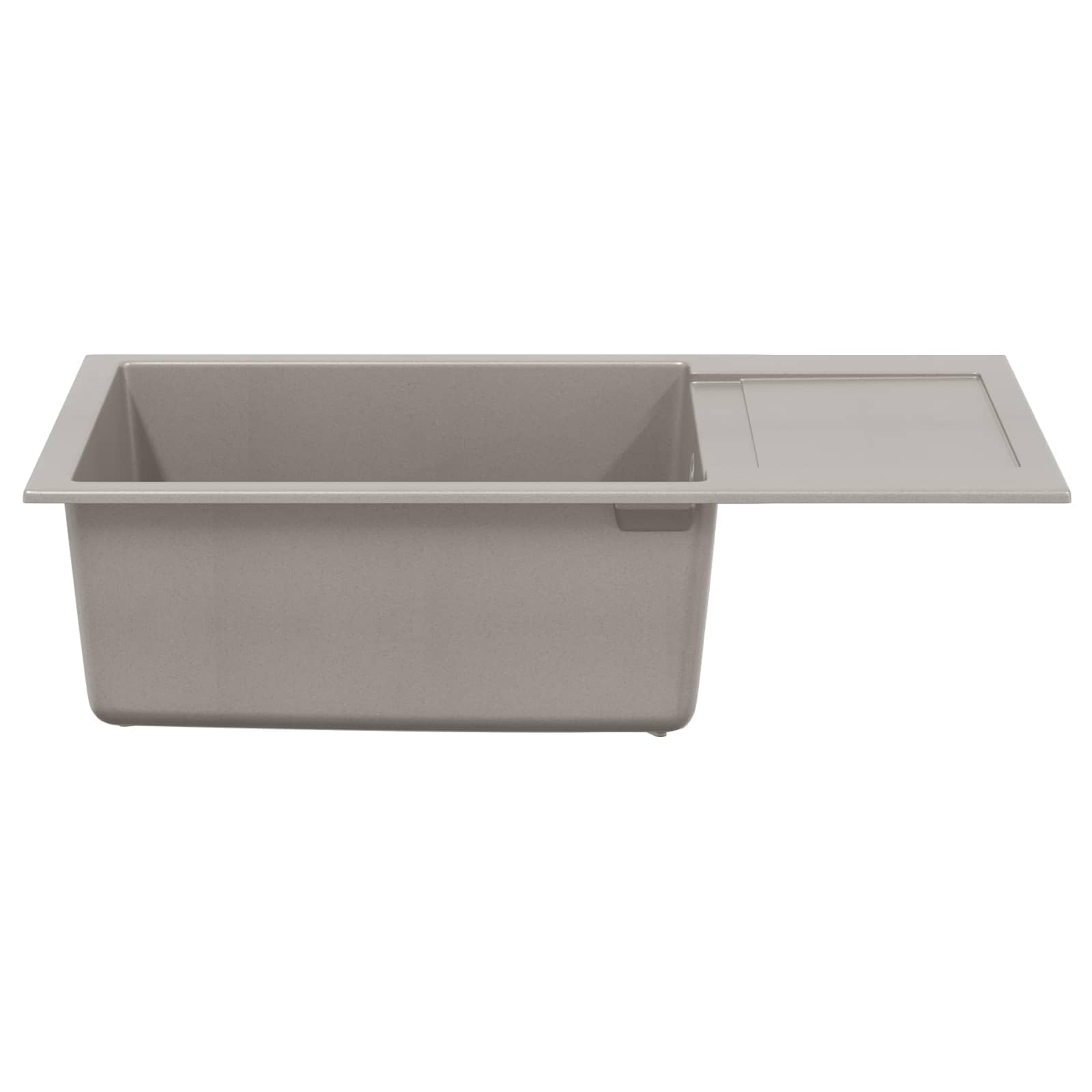 Lavandino grigio 780 x 500 mm in 80% quarzo e 20% resina moderno design rettangolare antigraffio e resistente al calore fino a 280 °C per cucina contemporanea
