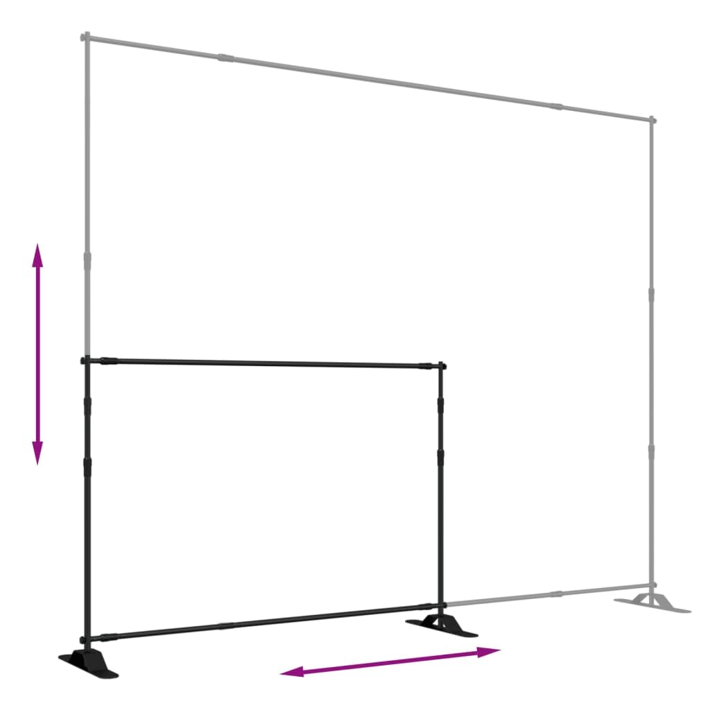 vidaXL Stojaki do tła, 2 szt., czarne, 305x243 cm, stalowe