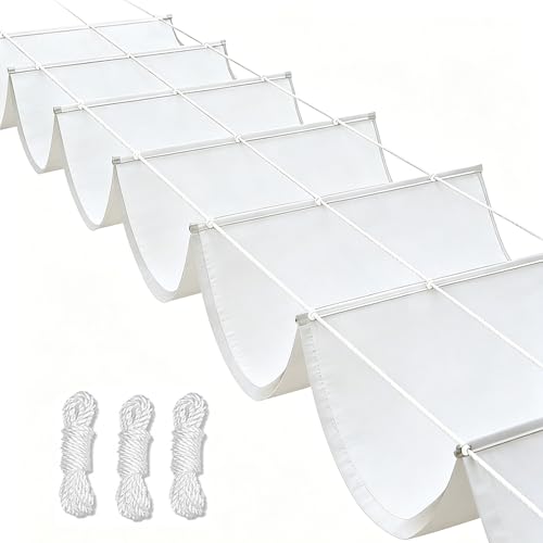 Toldo Vela de Sombra Impermeable Blanco 60x300 cm en Tejido PES con Protección UV 2