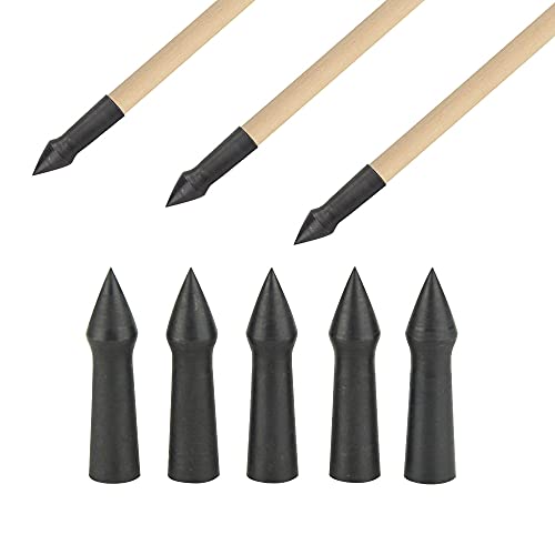Zshjgjr Glue On Metal Arrow Point Tips Archery Practice Arrow 100/65 Grain Replacement Tips For Od 7Mm Wooden Bamboo Arrow Shafts 12 Pieces (100Grain) #TOP30