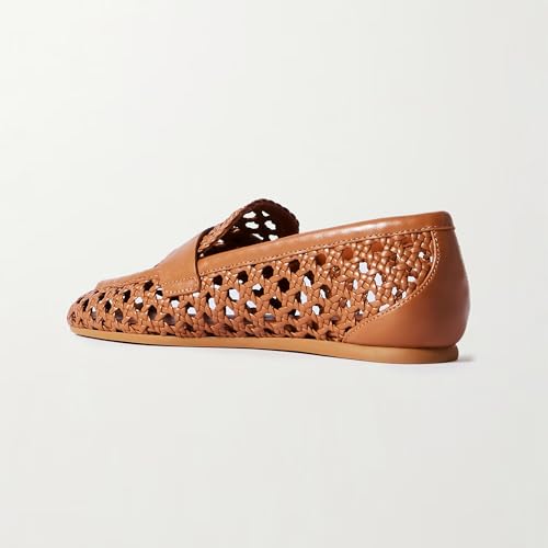 Image of Woven Penny Loafers for Women Slip On Loafers Shoes Dressy Casual Comfort Woven Closed Round Toe Flats Shoes Moccasins Work Office Church Daily Walking Business