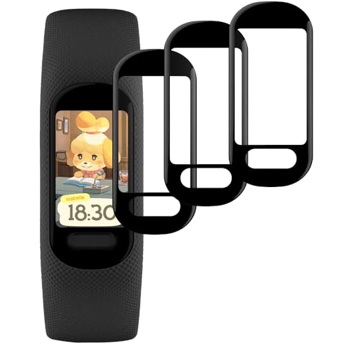 Protector de Pantalla Compatible con Garmin Vivosmart 5, 3 Piezas Vidrio Templado,[Dureza 9H][Antihuellas][Antiarañazos][Sin Burbujas] Pantalla movil