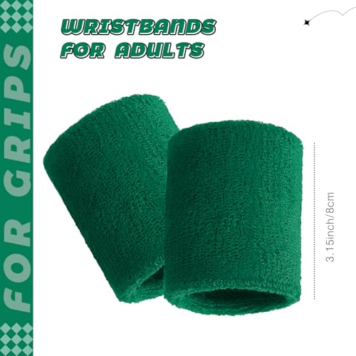 Image of Bememo 24 Pcs Wrist Sweatbands Bulk Sports Wrist Bands for Men Women Breathable Athletic Tennis Wristbands Stretchy Absorbent Cotton Terry for Basketball, Baseball, Gym, Working Out
