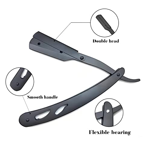 1 Piece Matte Black Cut Throat Razor Professional Stainless Steel Single Blade Mustache And Beard Shaving Razor For Mens #TOP1