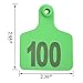 WMYCONGCONG 1-100 Number Plastic Livestock Cow Cattle Ear Tag Animal Tag Green and 1pcs Ear Tag Applicator