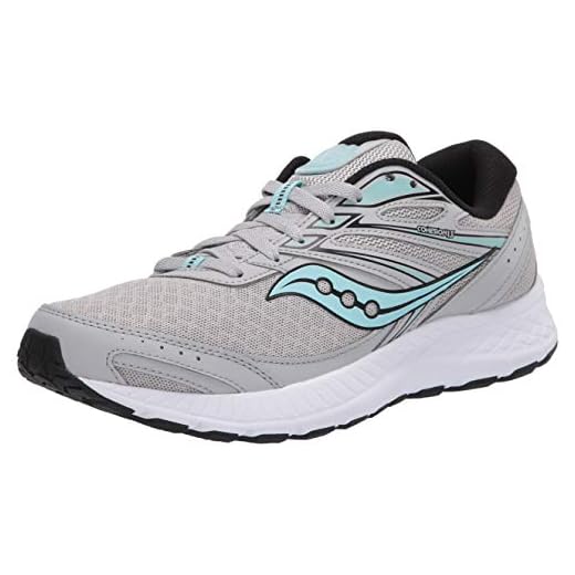 Saucony Women's Cohesion 13 Running Shoe, Grey/Black, 6