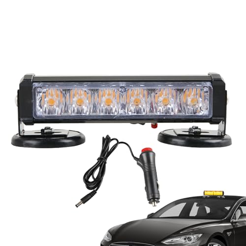 Barra de luz LED de emergencia recargable con soporte magnético para camión y coche 7