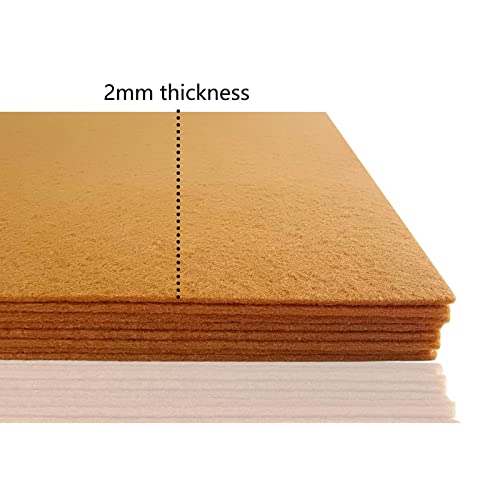 Image of Jtnohx Stiff Felt, 2mm Thick Felt Sheets for Crafts, 8 inchx12 inch Hard Felt Fabric Squares 8Pcs for DIY Projects (Brown)