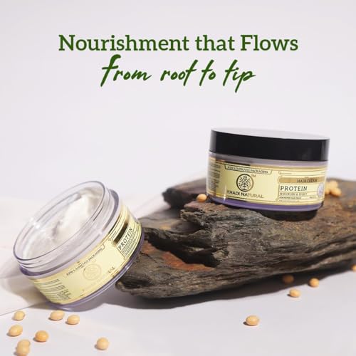 Natural Protein Hair Cream, Nourishing Formula for Soft and Silky Hair, Paraben Free, 150g Khadi