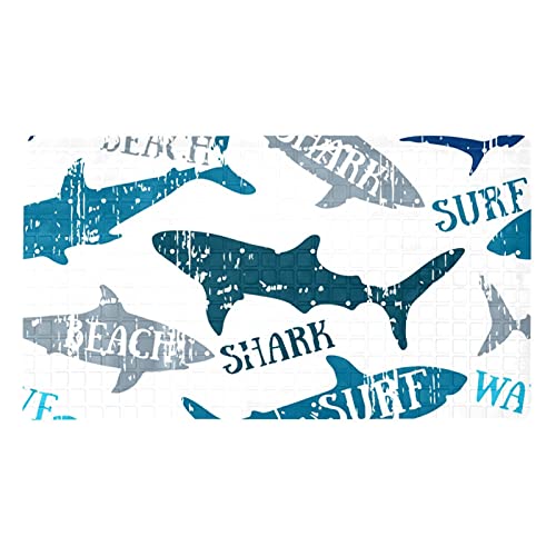 Tapis de baignoire antidérapant 40x71cm requins blancs - 2