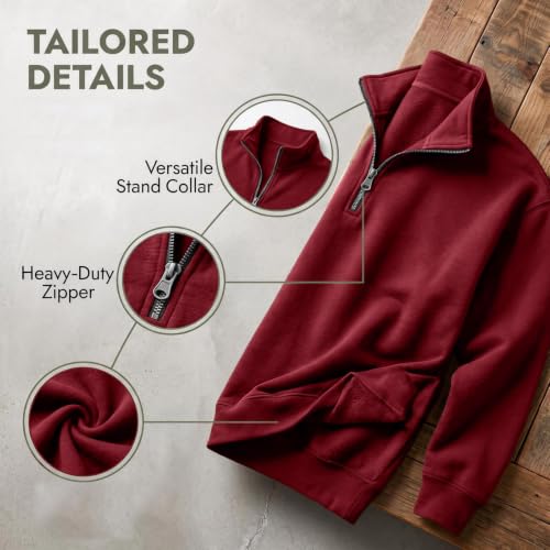 Fleece Sweatshirt Men Comfy Quarter Zip Pullover Sweatshirt Sweat Shirt - image 7