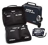 ADC Multikuf 740 5-Cuff EMT Kit with 804 Portable Palm Aneroid Sphygmomanometer, Child, Small Adult, Adult, Large Adult and Thigh Blood Pressure Cuffs (13-66 cm), Black Nylon Zipper Storage Case, Navy