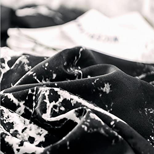 Karever Black Comforter Set Boys Black Marble Bedding Set Twin Men Black Marble Blanket Lightweight Soft Teen Boy Girls Black Marble Quilt Set 3 Pcs Bed Comforter Set Breathable Black Bedding Set #TOP3