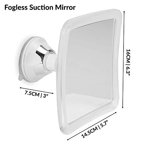 Fogless Suction Mirror | Portable x3 Magnification Bathroom Mirror | Lock Suction-Cup | Fog-Free, Shatterproof & Swivel Wall Mirror | Pukkr