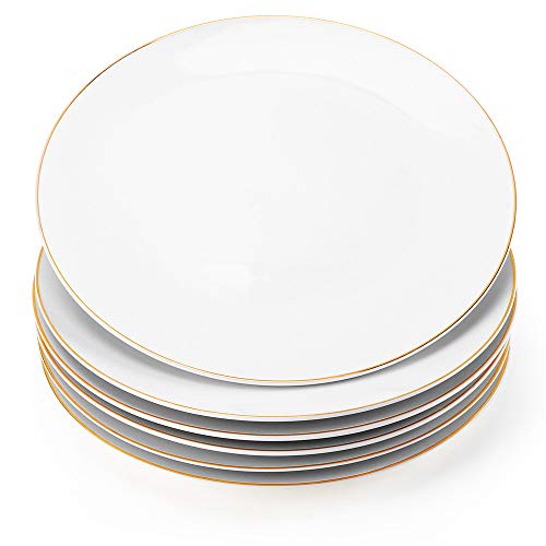 Gsain 8” Porcelain Coupe Appetizer Plates with...