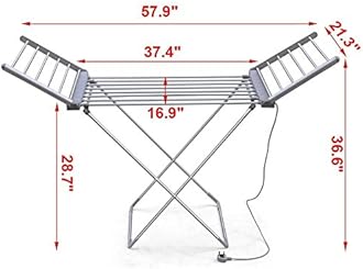 Generic 50Hz/230W Wing Electric Heated Clothes Foldable Airer Stable Dryer