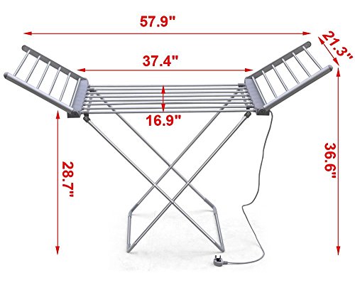 Generic 50Hz/230W Wing Electric Heated Clothes Foldable Airer Stable Dryer