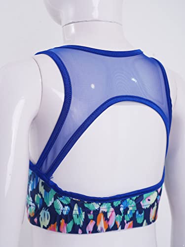 Easyforever Kid Girls 2 Piece Dance Outfits Sports Bra Tank Crop Top Athletic Leggings Set Gymnastics Tracksuit Colorful Leopard 8 #TOP5