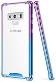 SALAWAT Galaxy Note 9 Case, Clear Cute Gradient Slim Phone Case Cover Reinforced TPU Bumper Hard PC Back Shockproof Protective Case for Samsung Galaxy Note 9 (Purple Blue)