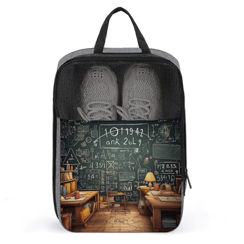 Sac de rangement gris imprimé mathématiques pour chaussures
