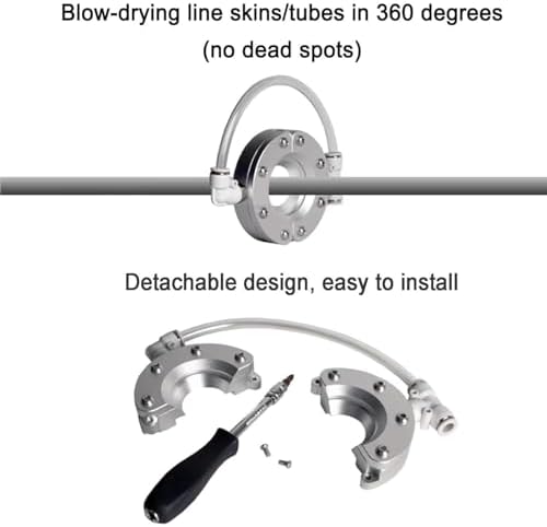 High-Efficiency Ring Air Knife Blower, 360° Aluminum Alloy Wind Knife with Dual Air Inlets, Split Installation for Pipe & Cable Cooling, Compatible with Air Compressors