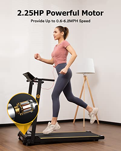 UREVO Laufband für zuhause, 2.25PS Laufband klappbar mit 12 HIIT Modes, kompakte Mini Treadmill...