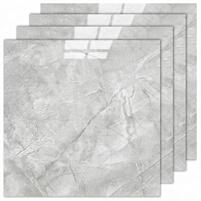 Premium Marble Effect Wall Tile Stickers - 30x30cm PVC+SXP Self-Adhesive Backsplash Peel & Stick | Waterproof Removable for Kitchen Bathroom RV (Starry Grey, 10 Tiles)