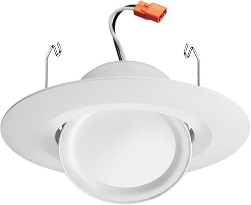 Miniatura 7 de Juno Iluminación LED empotrable ajustable de 5"6" pulgadas, Kit de moldura LED de cardán ajustable Serie RetroBasics, lámpara de techo de 5"6"