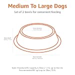 Amazon Basics Stainless Steel Non-Skid Dog Water And Food Bowls, Dishwasher Safe, Rust Resistant, 38oz Capacity, 10 x 2.8 Inches, 2-Pack - Image 2