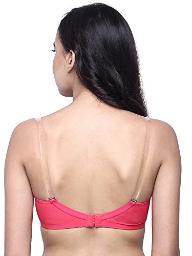Image of INKURV Lightly Padded T-Shirt Bra for Women- Padded, Non-Wired, Full Coverage, Seamless Cups, Multiway Bra for Girls, Daily use Bra with Detachable Straps- Lily