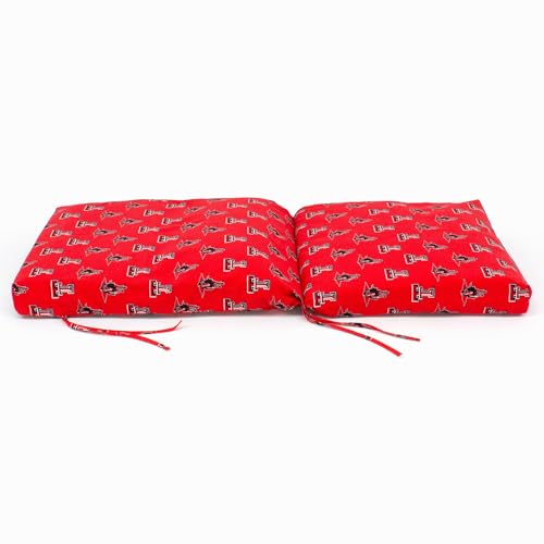 Image of College Covers Everything Comfy Texas Tech Red Raiders 2 Piece Chair Cushion