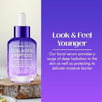 Collagen & Peptides Serum For Face - Dermatologist Tested, Anti-Aging, Hydrating & Repairing Treatment for Fine Lines & Wrinkles - Clean Beauty, Cruelty-Free Korean Skincare - 1.69oz