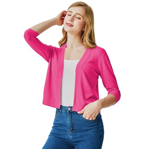 Image of Ciormis 2024 Shrug Cardigan for Dress-3 /4 Sleeve Women's Cropped Shrugs Sweater Open Front