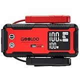 GOOLOO GT6000 Starthilfe Powerbank,6000A Peak Ultar Sicher Zweiwege-Schnellladegerät für 12V Fahrzeuge(All Benzin und 12 L Diesel), Booster Auto Starthilfe mit LED Taschenlampe UND 3,2 LED Bildschirm