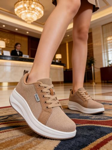 Image of Walking Shoes for Women Air Cushion Nurse Slip Resistant Work Sock Sneakers Food Service Platform Comfortable Weight Light
