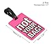 MECCANIXITY Luggage Tag, PVC Identifier Card Holder Label, Not Your Bag Pattern Travel Bag Tag with Adjustable Strap for Baggage Suitcase, Pink 2 Pack