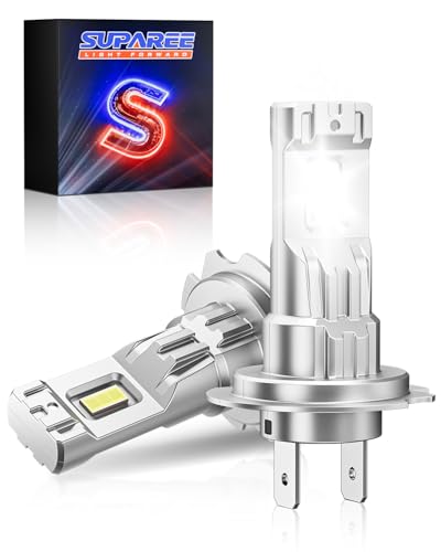 SUPAREE Lámpara H7 LED Canbus Bombilla H7 Canbus Led Bombillas Led H7 1:1 Tamaño de Halógena 32000LM 6500K 800% Brillante IP68 Impermeable Plug y Play 2Pcs