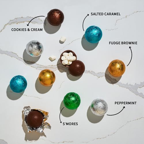 BomBombs, Heiße Schokoladenbomben, Enthält Fudge Brownie, Karamell, S’Mores, Cookies & Cream und Pfefferminz-Kakaobomben gefüllt mit Marshmallows, 24er-Set
