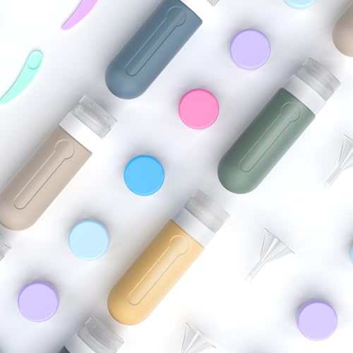 Image of DEPOZA 18 Pack Travel Size Toiletry Containers Sets, BPA Free Silicone Travel Bottles with Leak Proof Caps, TSA Approved for Shampoo, Conditioner, Lotion, Soap and Essential Accessories (Maillard)