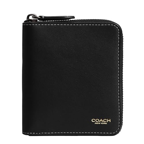 Coach Men's Zip Around Coin Wallet, Black, One Size