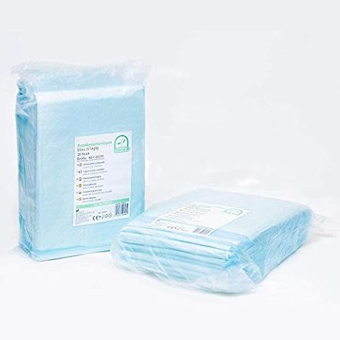 Medi-Inn Krankenunterlagen Einmalunterlagen Inkontinenzunterlagen | Farbe blau-weiß | 40 x 60, 6-lagig, 4 x 25 = 100 Stück Cover