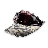 Art Glass Black And Clear Conch