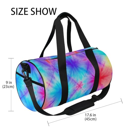 Rainbow Tie-dye Travel Tote Bag Large Gym Bag Gym Foldable4