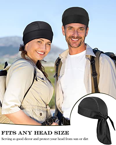 Foaincore 8 Pack Do Rag Skull Caps for Men Sweat Wicking Doo Rags Cooling Helmet Liner Cycling Motorcycle Bandana